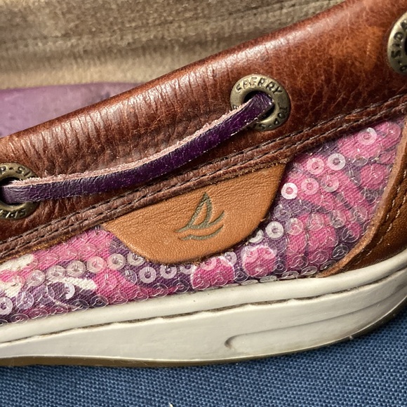 Purple Sequin Sperry Top-Siders - Picture 3 of 5